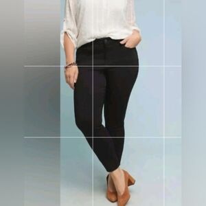 DL1961 Florence Black Ankle Denim Jeans Size 18W  Mid Rise NEW NWT